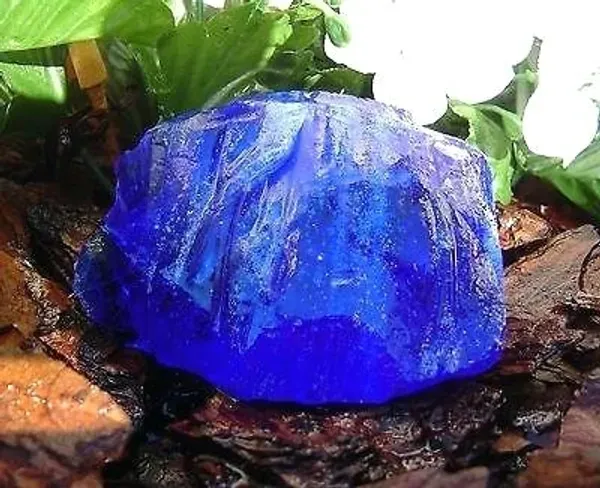 Sample of large blue glass rock